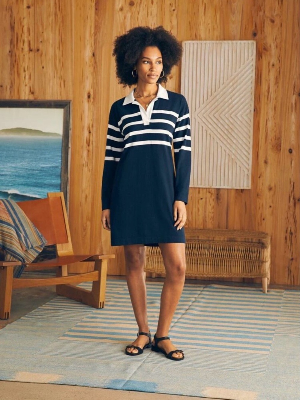 Faherty Cape May Polo Rugby Jersey Dress| Size: Small